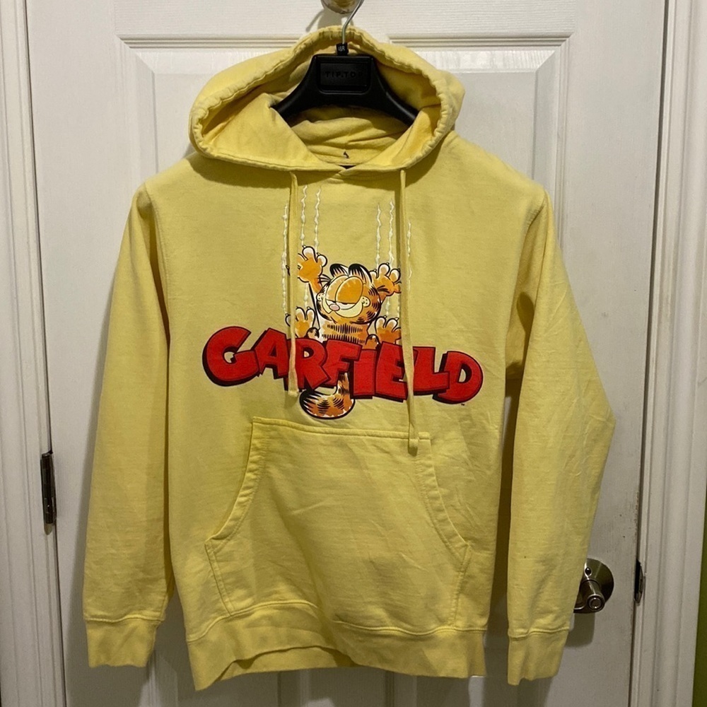 Neff Garfield the Cat Clawed Yellow Hoodie Men’s Size Small Unisex Movie